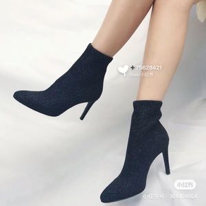 Giuseppe Zanotti Black Bimba 90 Sparkle Boots